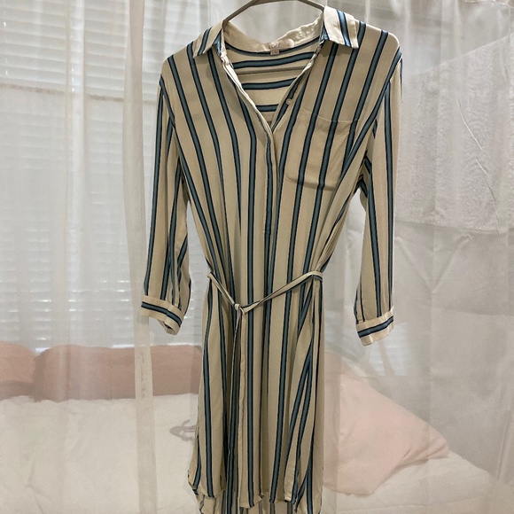 Ann Taylor Loft button up striped dress - Picture 1 of 6